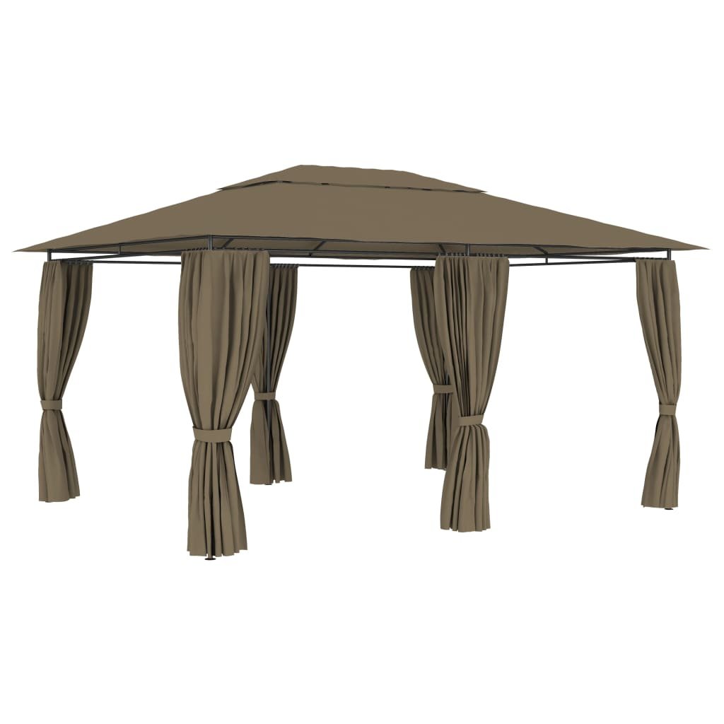 Namiot ogrodowy z zasłonami VIDAXL, taupe, 180 g/m², 4x3 m