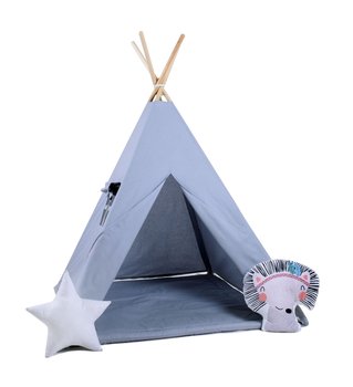 Namiot tipi dla dzieci, bawełna, okienko, jeżyk, szara myszka - Sówka Design