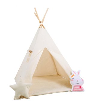 Namiot tipi dla dzieci, bawełna, okienko, królik, mleczna kraina - Sówka Design
