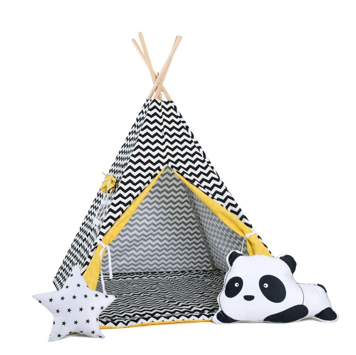 Фото - Будиночок Namiot tipi dla dzieci, bawełna, okienko, panda, słoneczny zygzak