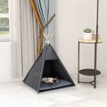 Namiot tipi dla kota, z torbą, filcowy, czarny, 60x60x70 cm - vidaXL