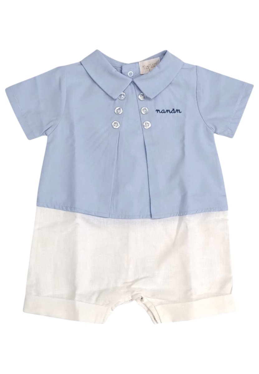 Nanán Nanán Nanan - Pagliaccetto+T-Shirt Bia/Azzurro E25137