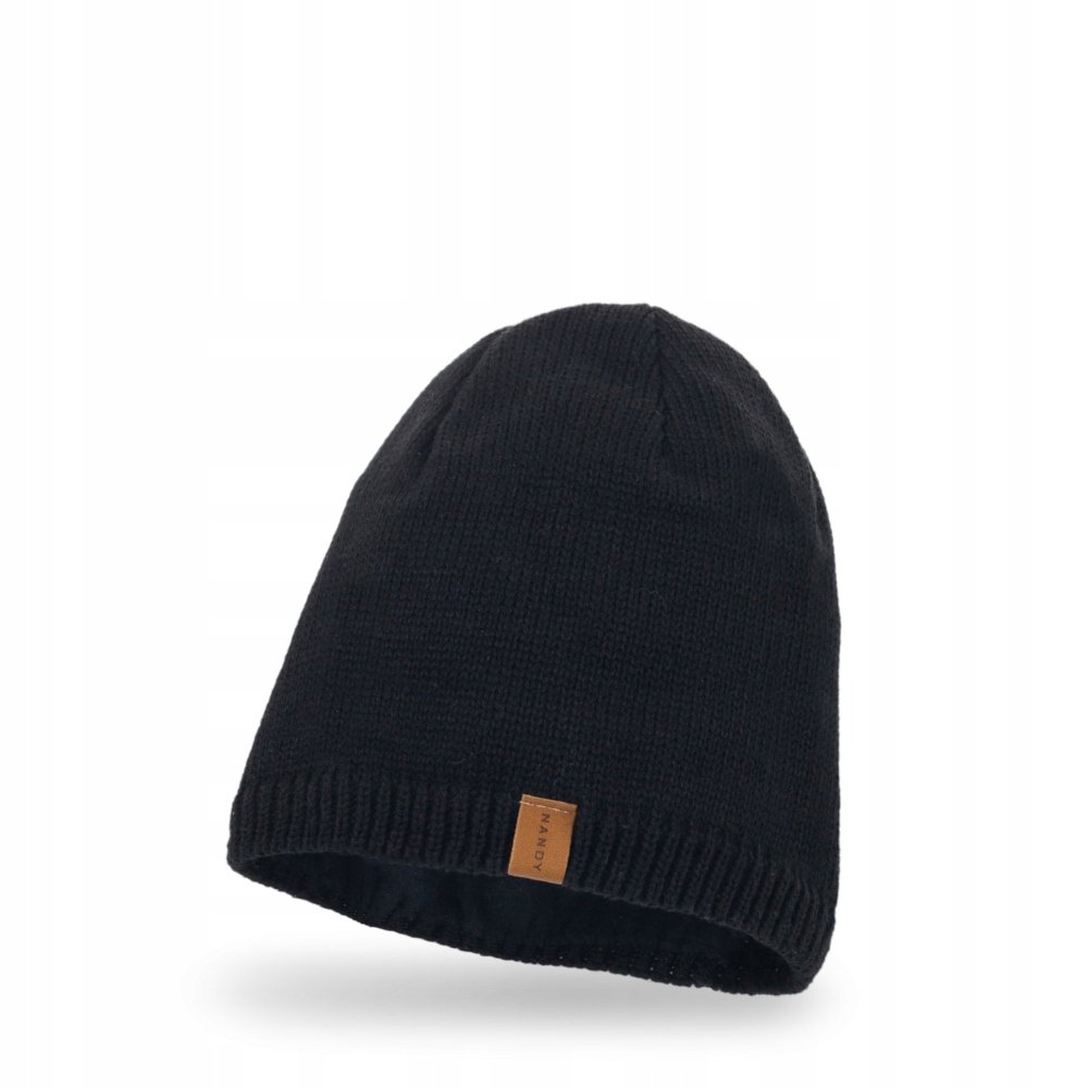 Nandy, Czapka męska na polarze, czarna-Zdjęcie-0