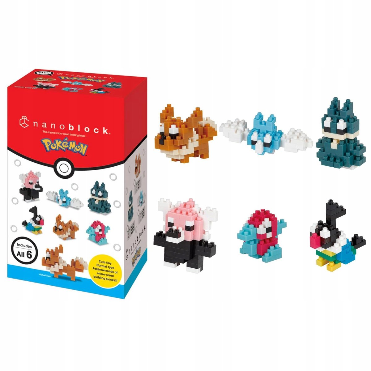 nanoblok - Pokémon - Typ Normalny Zestaw 1 (Blind Box Kompletny Zestaw ...