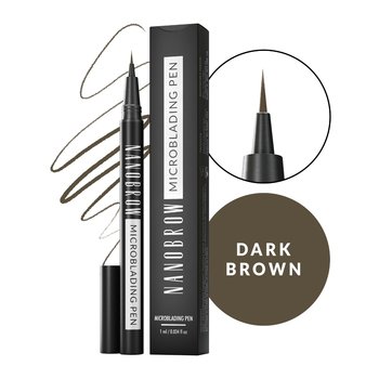 Nanobrow, Microblading Pen, Pisak do brwi, Dark Brown, 1ml - Nanobrow
