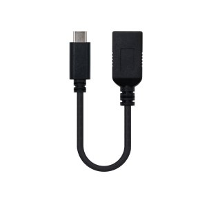 NanoCable 10.01.4201 Kabel 3A USB-C OTG USB 3.1 Gen1 Męski na Żeński 15 cm Czarny - NANOCARE