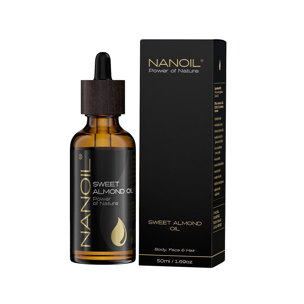 Nanoil Almond Oil, Olej migdałowy do pielęgnacji włosów i ciała 50ml