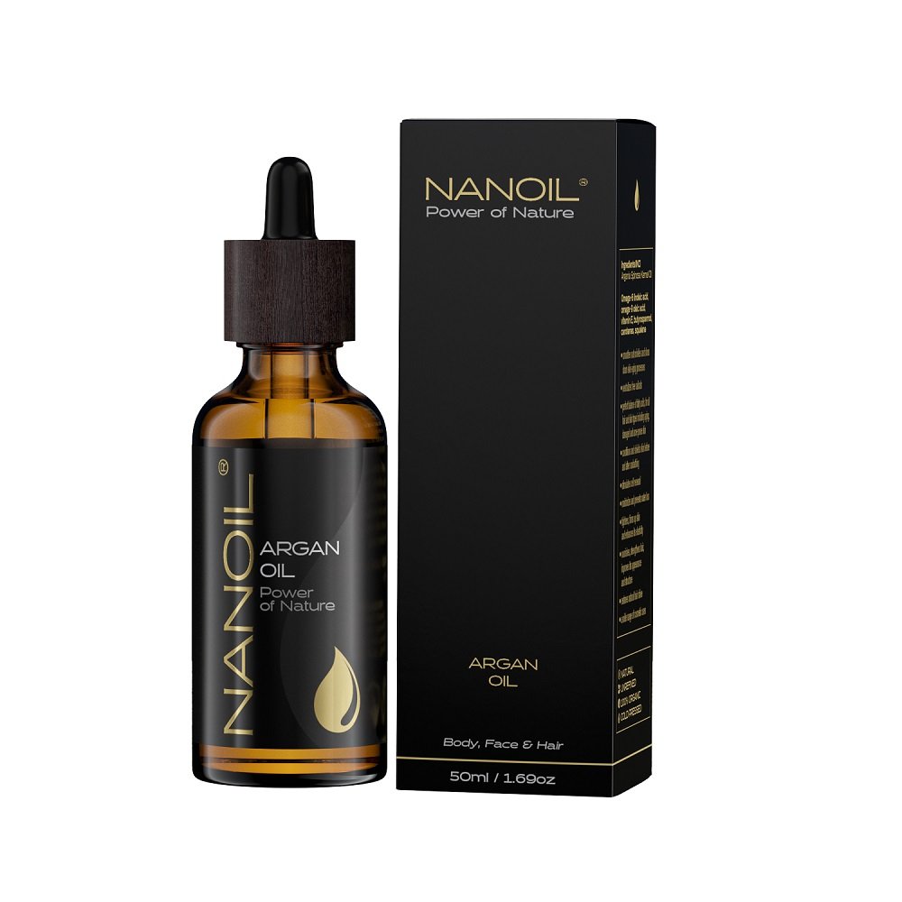 Nanoil Argan Oil, Olej arganowy do pielęgnacji włosów i ciała 50ml-Zdjęcie-0