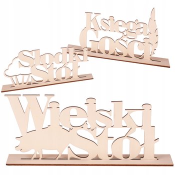 Napis KSIĘGA GOŚCI WIEJSKI STÓŁ SŁODKI STÓŁ Y3 - Idekor