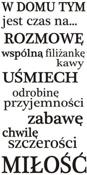 Napis na ścianę naklejka 150x75cm wybór koloru cytat - W domu tym - 157 - Naklejkolandia