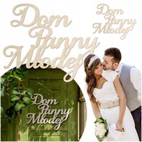 Napis na ścianę ślubny DOM PANNY MŁODEJ Dekoracja ślubna na drzwi Dekor SMX Design