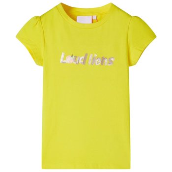 Napis z cekinów T-shirt dziecięcy 116 żółty 95% ba - Inna marka
