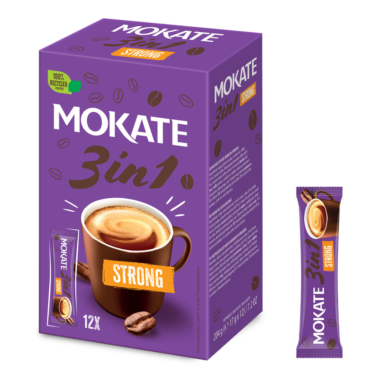 Napój Kawowy 3w1 Strong Mokate Mix Kawowy Instant 3in1 12 Saszetek ...