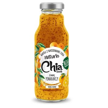 Napój Niegazowany z Nasionami Chia o Smaku Pomarańczy Naturio, 295 ml - Inna marka