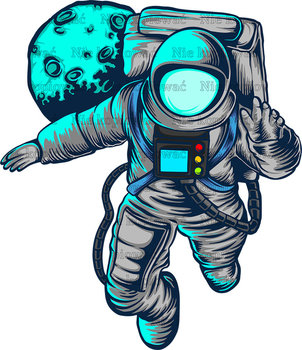 Naprasowanka Astronauta kosmos space 17 - Zebra