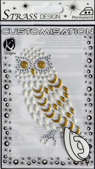 Naprasowanka, Sowa, biała - Ki-Sign