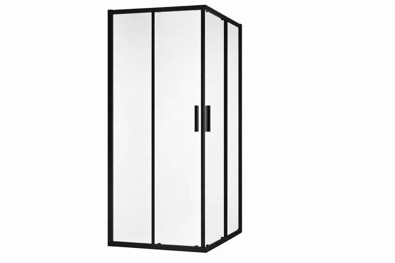 Narożna kabina prysznicowa Ravak Blix Slim BLSRV2 80 czarna szkło transparent 1szt