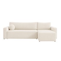 Narożnik BELLA boucle z funkcją spania i pojemnikiem +poduszka kula Sofello