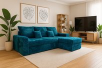 narożnik boston sztruks turkusowy