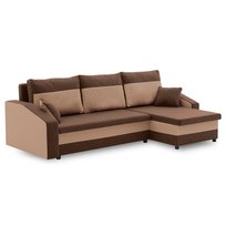 Narożnik Hewlet z Funkcją Spania Łóżko Rogówka Sofa, Brąz-Cappuccino Adams Group