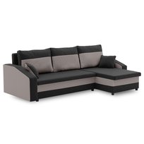 Narożnik Hewlet z Funkcją Spania Łóżko Rogówka Sofa, Czarny-Szary