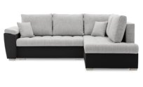 Narożnik nowoczesny, prawy, MAGNUS, ekoskóra, 245x190x75 cm, czarny, szary | TYLETEGOTU