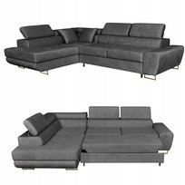 Narożnik rogówka rozkładany f spania Bosso lewy Family meble szary welur