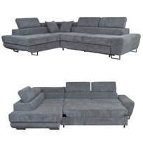 Narożnik Rogówka Rozkładany F Spania Savio Lewy Family Meble Szary Sztruks