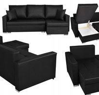 Narożnik rozkładany z funkcją spania ekoskóra Varius rogówka Family Meble