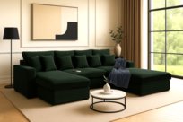 Narożnik sztruks U butelkowa zieleń