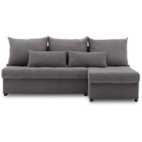 Narożnik uniwersalny, sztruksowy, LUMARO, 203x142x75 cm, ciemny szary