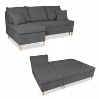 Narożnik Wigo rozkładany z funkcją spania Family Meble welur szary