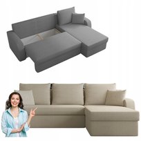 NAROŻNIK z funkcją spania nowoczesny COSMO rozkładany ROGÓWKA pojemnik