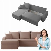 NAROŻNIK z funkcją spania nowoczesny COSMO rozkładany ROGÓWKA pojemnik