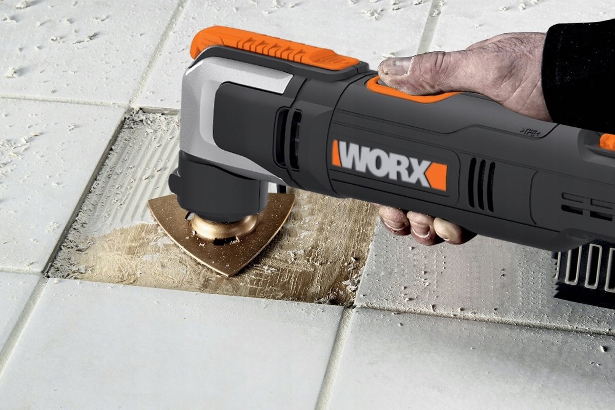 WORX NITRO - Bezprzewodowe narzędzie wielofunkcyjne 20 V - do cięcia, piłowania, szlifowania, skrobania - bezszczotkowy - uniwersalny system mocowania - 23 akcesoria - dostarczany bez baterii i
