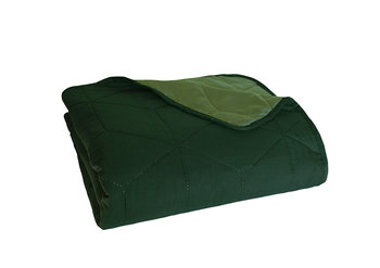 Narzuta 220x240 Heksagon zielona butelkowa Beddo dwustronna na łóżko - Faro