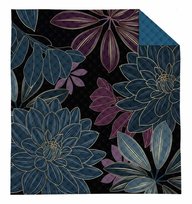 Narzuta dekoracyjna 220x240 niebieska kwiaty K 112 Holland 14 Detexpol