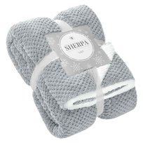 Narzuta/Koc Sherpa 150x200 cm szary baranek dwustronny Spod Igły i Nitki