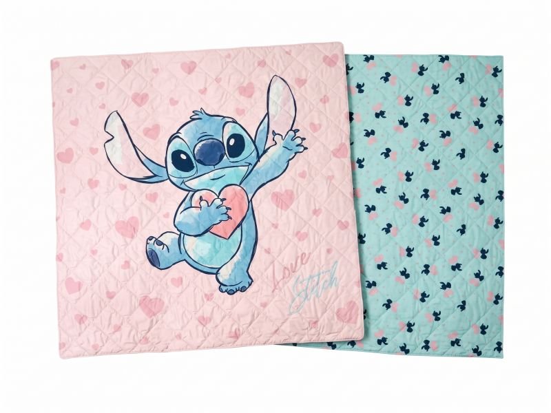 Narzuta na łóżko dwustronna Disney Stitch 240x220 cm – pikowana kołdra całoroczna