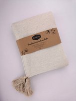 Narzuta Na Łóżko Kanapę Bawełniana Boho Loft Carmen 200X220 Chwosty Melanż - Ecru Kremowa Decovena