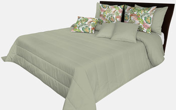 Narzuta pikowana na łóżko szarooliwkowa NMN-016 Mariall - Mariall Design