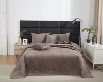 Narzuta pikowana Velvet na łóżko 240x220 cm Maya brązowa Spod Igły i Nitki