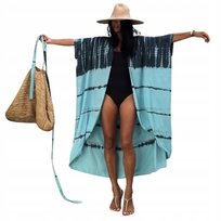 Narzutka plażowa długa kimono tunika pareo boho sukienka lekka zwiewna lato