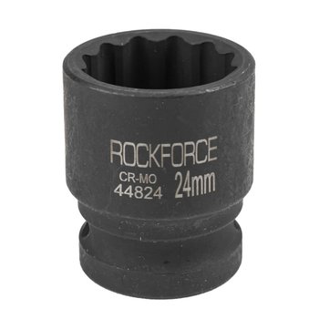 Nasadka głowica końcówka udarowa 24mm 1/2" 12-kątna stal Cr-Mo RockForce - Rock Force
