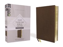 NASB, Thinline Bible, Large Print, Passaggio Setting, Leathersoft, Brown, Red Letter, 1995 Text, Com Zondervan