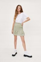Nasty Gal Spódnica Damska Zielona Mini Haft S Yfy Nasty Gal