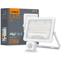 Naświetlacz LED 30W 2700lm 5000K IP65 Biały z czujnikiem ruchu i zmierzchu VIDEX LUCA