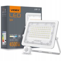 Naświetlacz LED 50W 4500lm 5000K IP65 Biały z czujnikiem ruchu i zmierzchu VIDEX LUCA
