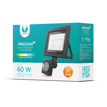 Naświetlacz LED PROXIM II 10W |6000K| PIR IP66 Forever Light - Telforceone