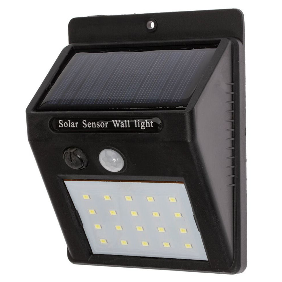 Zdjęcia - Naświetlacz / lampka Naświetlacz Solarny LED 3W 5500-6000K Zimna IP65 Czarny Masterled Czujnik